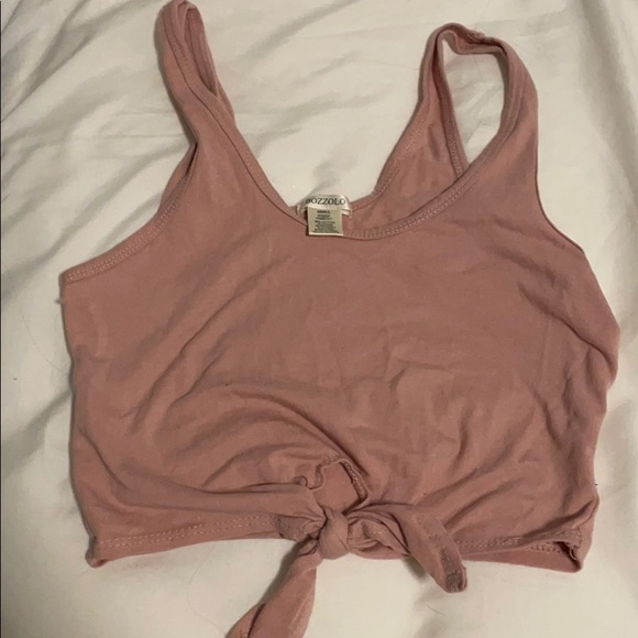 Bozzolo Tops - 🎉FINAL sale🎉NWOT Pink front tie cropped tank top